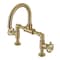 Kingston Brass KS2177RKX Bridge Bathroom Faucet with Push Pop-Up, Brushed Brass KS2177RKX - alternate 1